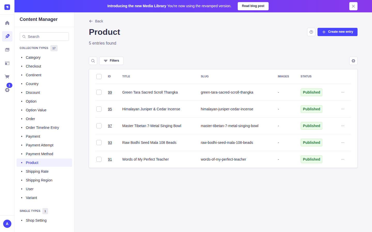 Products List View