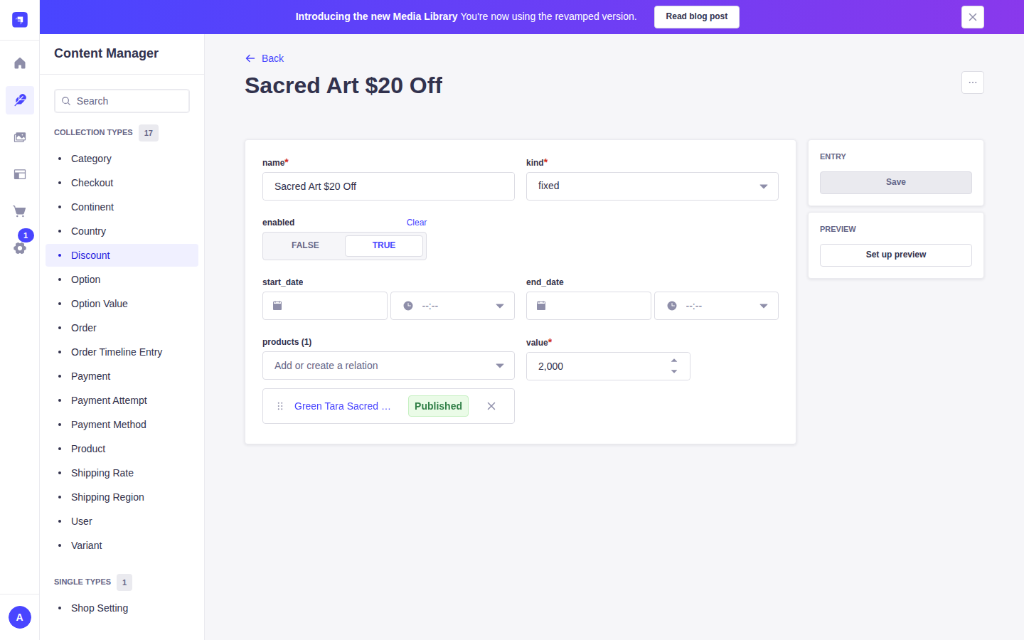 Discount Editor Form