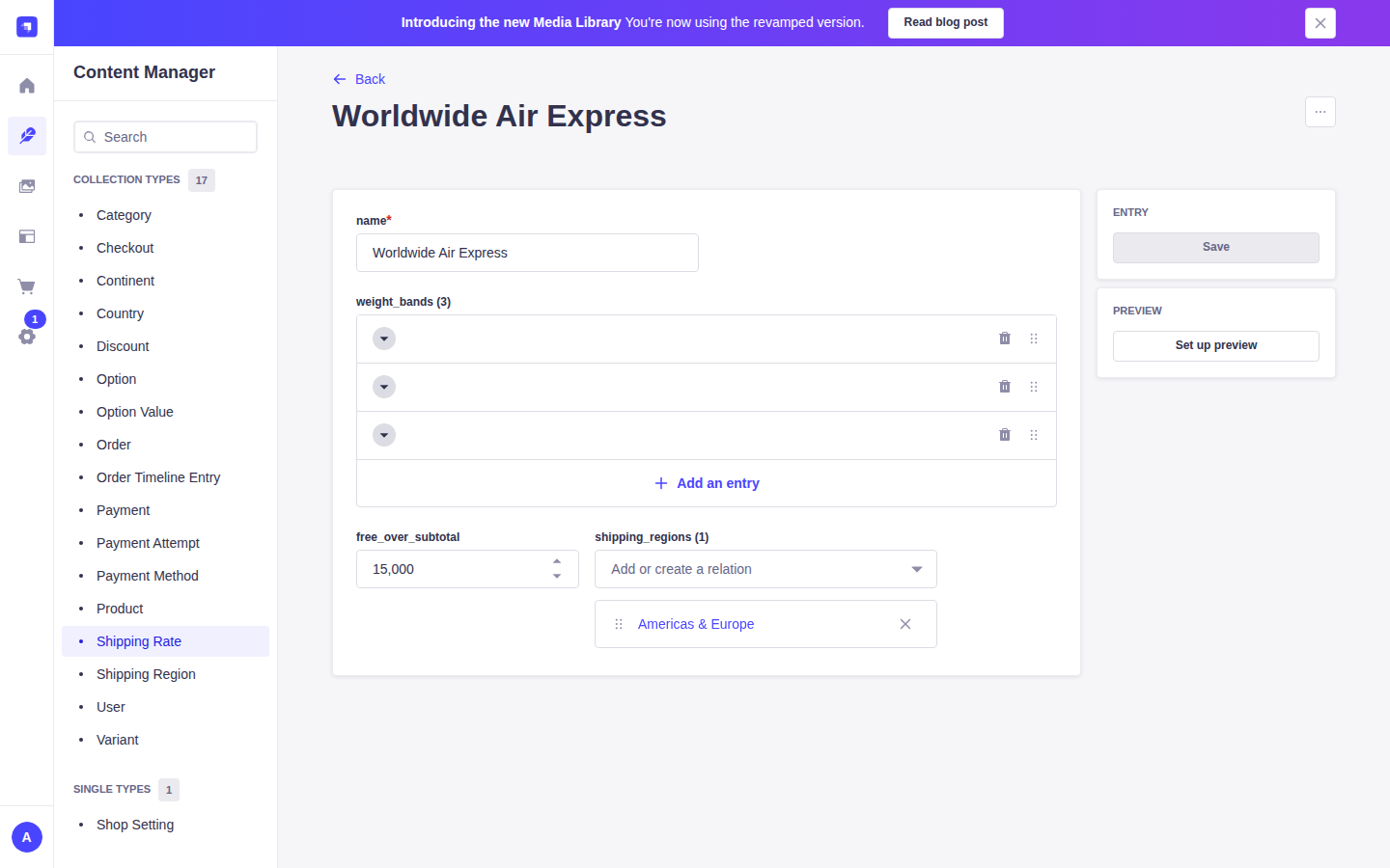 Shipping Rate Editor Form